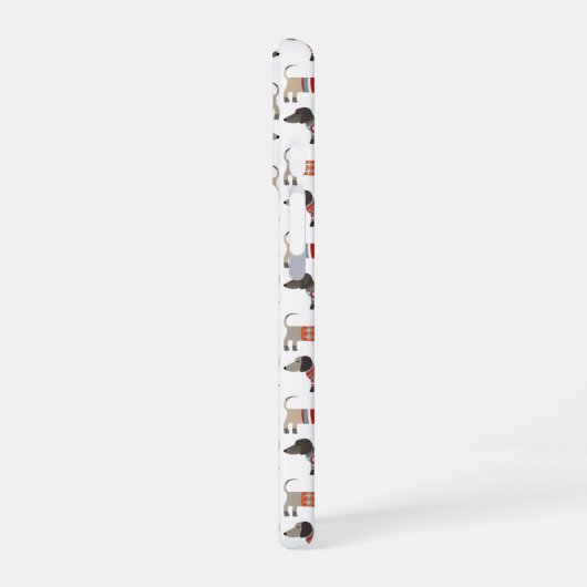 Coque iPhone 16 Dachshund Saucisse Chien Monogramme initial (Côté gauche)