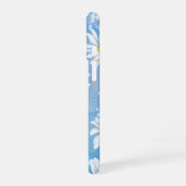 Coque iPhone 16 Daisy Abstrait Sur Bleu (Côté gauche)