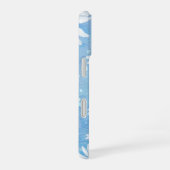 Coque iPhone 16 Daisy Abstrait Sur Bleu (Côté droit)