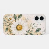 Coque iPhone 16 Daisy Floral Blanc Élégant (Verso Horizontal)