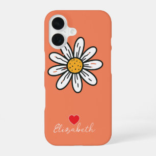 Coque iPhone 16 Daisy Floral Minimaliste et Fantaisiste Dessinée à