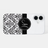 Coque iPhone 16 Damas monogrammes (Verso Horizontal)