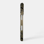 Coque iPhone 16 DAMASK GEM MONOGRAM gris noir (Côté droit)