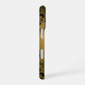 Coque iPhone 16 DAMASK GEM MONOGRAM jaune noir violet (Côté droit)