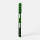 Coque iPhone 16 DAMASK GEM MONOGRAM Jaune vert (Côté droit)