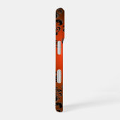 Coque iPhone 16 DAMASK GEM MONOGRAM orange noir violet (Côté droit)