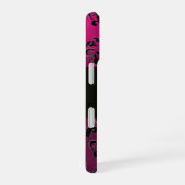 Coque iPhone 16 DAMASK GEM MONOGRAM Rose, Fuchsia Violet Améthyste (Côté droit)