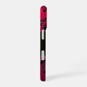 Coque iPhone 16 DAMASK GEM MONOGRAM Rouge rose Rubis (Côté droit)