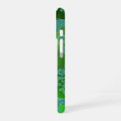 Coque iPhone 16 DAMASK GEM MONOGRAM vert (Côté gauche)
