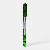 Coque iPhone 16 DAMASK GIRLY MONOGRAM ruban vert blanc (Côté droit)