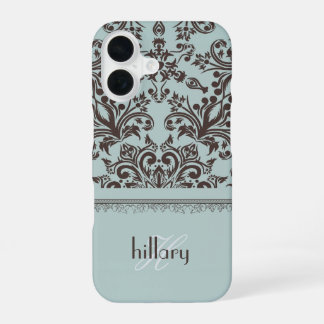 Coque iPhone 16 Damask Monogram Floral
