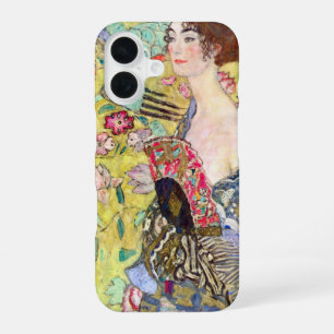 Coque iPhone 16 Dame au éventail par Gustav Klimt, Japonisme vinta