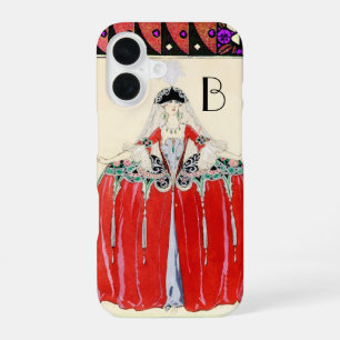COQUE iPhone 16 DAME EN ROUGE, DESIGN DE COSTUME DE MODE DE BEAUTÉ