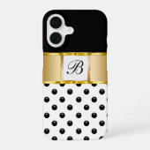 Coque iPhone 16 Dames Classieuses Filles Bling Monogramme (Verso)