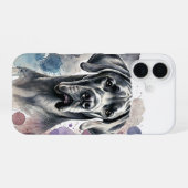 Coque iPhone 16 Danois géant aquarelle (Verso Horizontal)