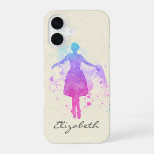 Coque iPhone 16 Danseuse de ballet à l'aquarelle sur pointe - Votr