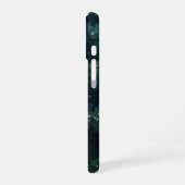 Coque iPhone 16 Dark Green Pine in Falling Snow Case (Côté gauche)