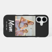 Coque iPhone 16 Date de création de maman Photo Script (Verso Horizontal)