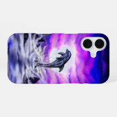 Coque iPhone 16 Dauphin au clair de lune (Verso Horizontal)