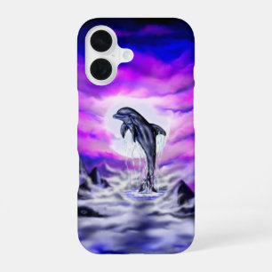 Coque iPhone 16 Dauphin au clair de lune