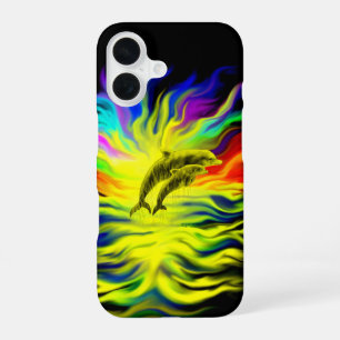 Coque iPhone 16 Dauphins au soleil