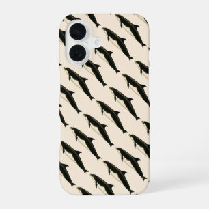 Coque iPhone 16 Dauphins Delphinus Tursio, Animaux Marins Vintage