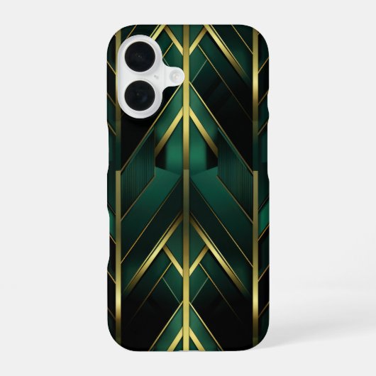 Coque iPhone 16 Décoration Verte (Verso)