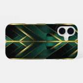 Coque iPhone 16 Décoration Verte (Verso Horizontal)