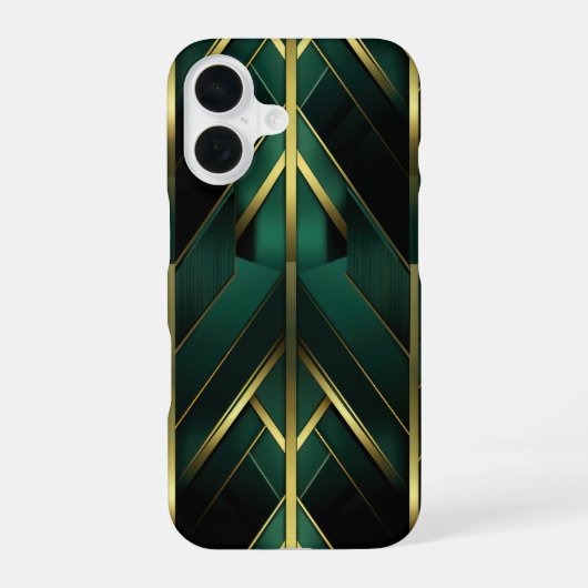 Coque iPhone 16 Décoration Verte (Verso)