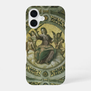 Coque iPhone 16 Déesse romaine de la justice avec des anges par Ra