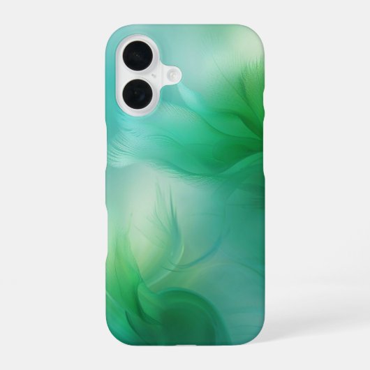 Coque iPhone 16 Dégradé abstrait vert et bleu (Verso)