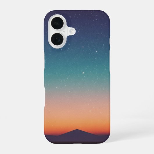 Coque iPhone 16 Dégradé de ciel étoilé vintage (Verso)
