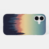 Coque iPhone 16 Dégradé de forêt vintage (Verso Horizontal)