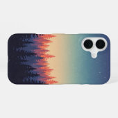 Coque iPhone 16 Dégradé de forêt vintage (Verso Horizontal)
