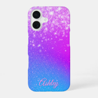 Coque iPhone 16 Dégradé de galaxie néon