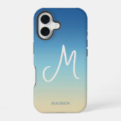 Coque iPhone 16 Dégradé de plage Monogramme  (Verso)