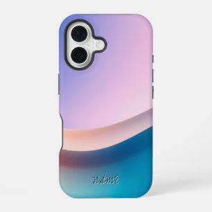 Coque iPhone 16 Dégradé de vague pastel élégant
