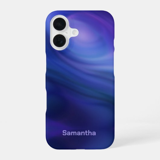 Coque iPhone 16 Dégradé Ombre bleu violet (Verso)