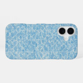 Coque iPhone 16 Delicate Blue Floral Pattern Japanese Modern Phone (Verso Horizontal)