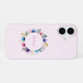 Coque iPhone 16 Délicate couronne florale (Verso Horizontal)