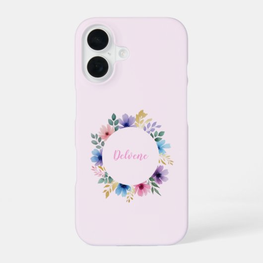 Coque iPhone 16 Délicate couronne florale (Verso)