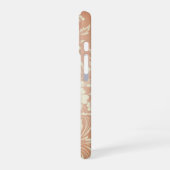 Coque iPhone 16 Délicate Pêche & Fleurs Blanches (Côté gauche)