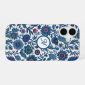 Coque iPhone 16 Délice Bleu et Rose (Verso Horizontal)