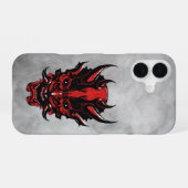 Coque iPhone 16 Démon à cornes rouges  (Verso Horizontal)
