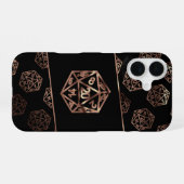 Coque iPhone 16 Dés RPG | Joueur de table de jeu rétro Copper Fant (Verso Horizontal)