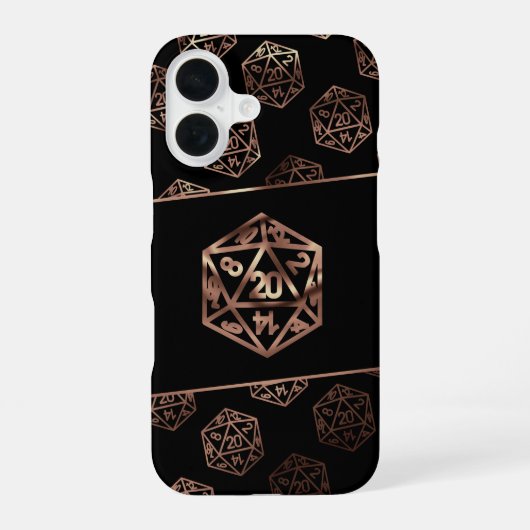 Coque iPhone 16 Dés RPG | Joueur de table de jeu rétro Copper Fant (Verso)