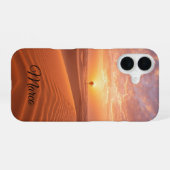 Coque iPhone 16 Desert Serenity - Dunes d'or au Sunset Fine Art (Verso Horizontal)