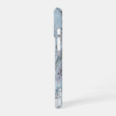 Coque iPhone 16 Design abstrait contemporain bleu gris (Côté gauche)