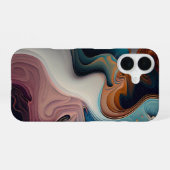 Coque iPhone 16 Design Abstrait Marbré (Verso Horizontal)