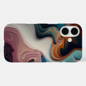 Coque iPhone 16 Design Abstrait Marbré (Verso (horizontal))